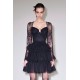 ROUCHES DRESS JESSY BLACK