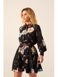 VESTIDO CAMISERO CON VUELO ESTAMPADO