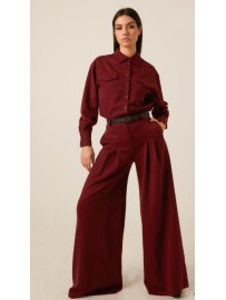 PANTALON PALAZZO GRANATE