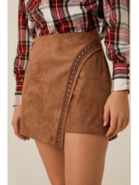 FALDA PANTALON ANTE MARRON