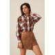 FALDA PANTALON ANTE MARRON