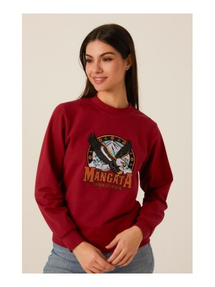 SUDADERA GRANATE BORDADO ÁGUILA MANGATA