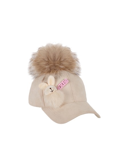 GORRA POMPON BEIGE